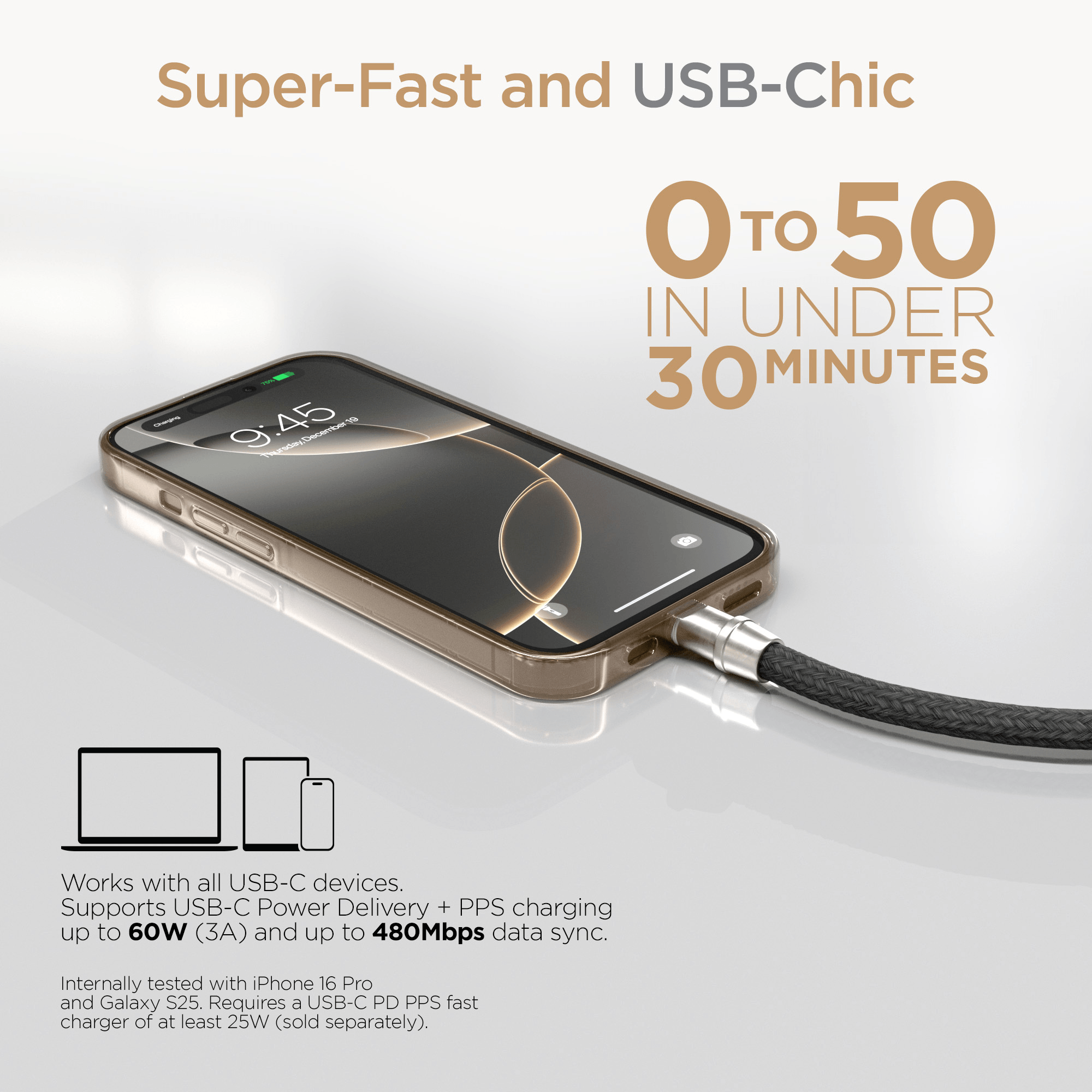 HyperGear 2-in-1 Universal Crossbody Phone Strap and Charging Cable