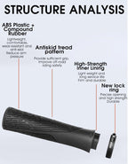 Bicycle Handlebar Grips Cycling Bicycle Accessories Non-Slip Bicycle Handlebar Grips Bike Handle Ergonomic Shockproof Bicycle Handle Grip With Adjustable Aluminum Lock For Mountain Bike