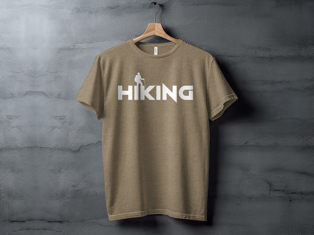 Hiking Above the Word Hiking Design Graphic T-Shirt