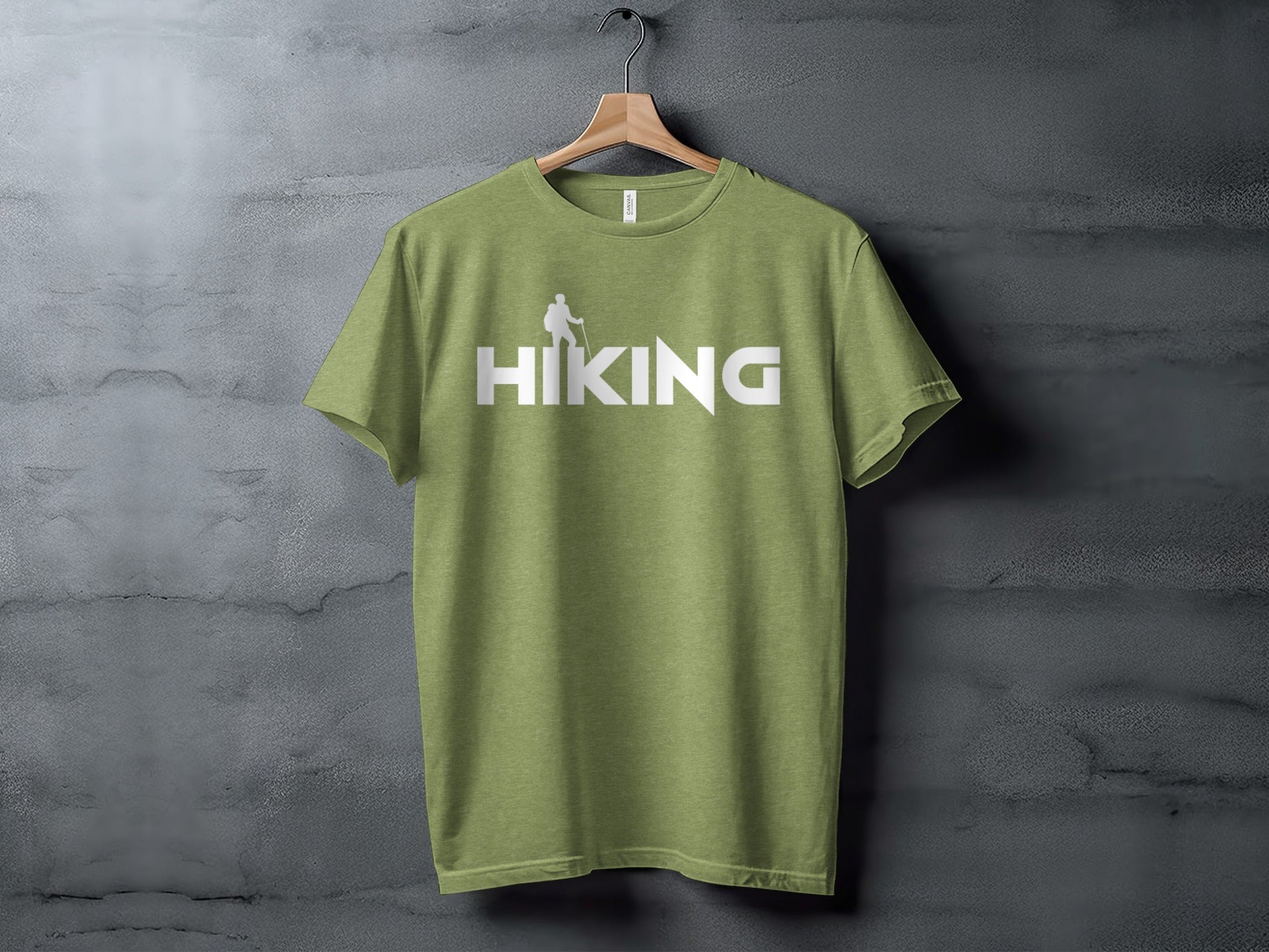 Hiking Above the Word Hiking Design Graphic T-Shirt