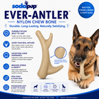 Ever Antler Nylon Chew Bone | Elk Antler Shaped Dog Toy for Aggressive Chewers | SodaPup