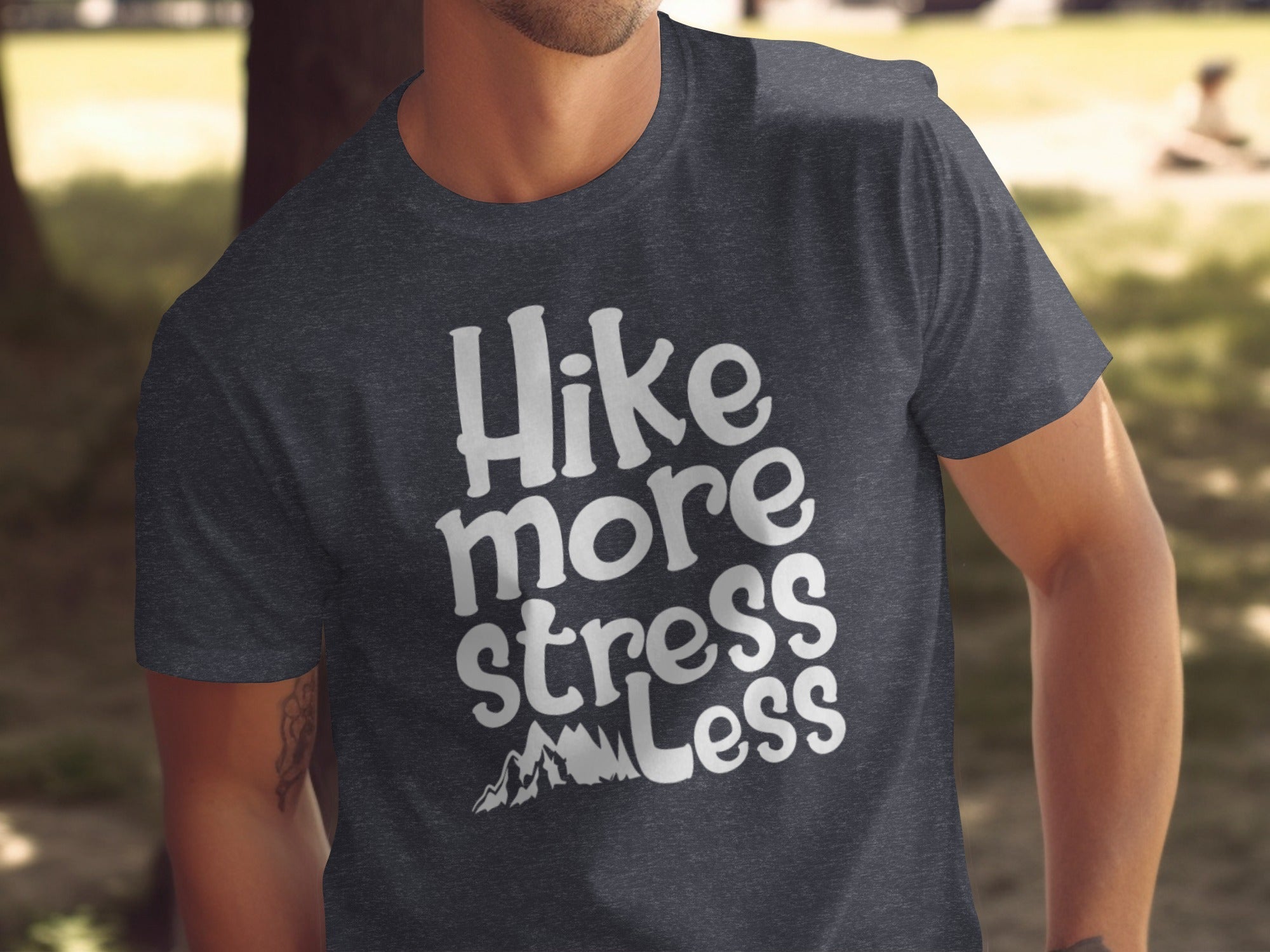 Hike More Stress Less Outdoor Adventure Design T-Shirt