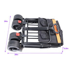 Big Large Capacity Folding Wagon Cart with Extender (Black + Orange)
