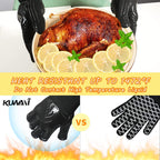 BBQ Gloves 1472°F Heat Resistant Fireproof Oven Mitts