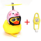 Normal Airscrew Helmet Standing Duck Broken Wind Small Yellow Duck Bike Motor Riding Cycling Lights Bicycle Accessories Rubber Yellow Duck Toy Bike Ornaments Yellow Duck With Proper Helmet Cool Decorations