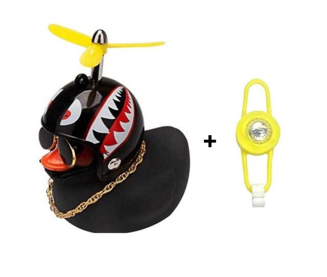 Normal Airscrew Helmet Standing Duck Broken Wind Small Yellow Duck Bike Motor Riding Cycling Lights Bicycle Accessories Rubber Yellow Duck Toy Bike Ornaments Yellow Duck With Proper Helmet Cool Decorations