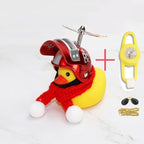 Normal Airscrew Helmet Standing Duck Broken Wind Small Yellow Duck Bike Motor Riding Cycling Lights Bicycle Accessories Rubber Yellow Duck Toy Bike Ornaments Yellow Duck With Proper Helmet Cool Decorations