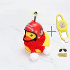 Normal Airscrew Helmet Standing Duck Broken Wind Small Yellow Duck Bike Motor Riding Cycling Lights Bicycle Accessories Rubber Yellow Duck Toy Bike Ornaments Yellow Duck With Proper Helmet Cool Decorations