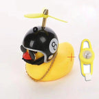 Normal Airscrew Helmet Standing Duck Broken Wind Small Yellow Duck Bike Motor Riding Cycling Lights Bicycle Accessories Rubber Yellow Duck Toy Bike Ornaments Yellow Duck With Proper Helmet Cool Decorations