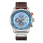 Men's Waterproof Elegant Sport Watch With Chronometers Day View, Leather  Belts And Hardlex Scratch Resistant Glass Perfect Gift For Him