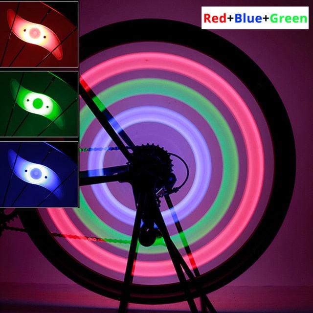 Waterproof Bicycle Spoke Light 3 Lighting Mode LED Bike Wheel Light Safety Warning Light 3 Modes LED Cycling Lights RGB Colorful Bicycle Spoke Lights For Safety Warning And Decoration