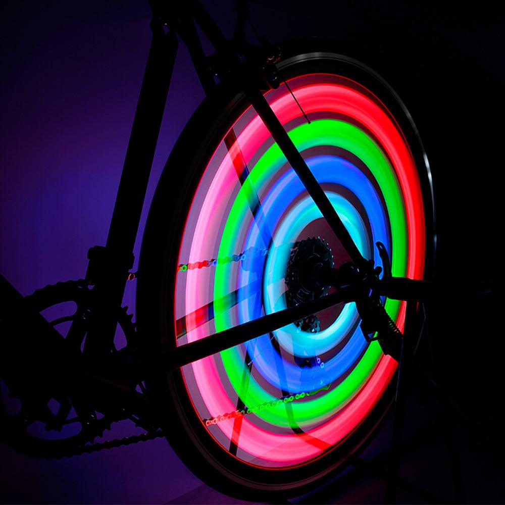 Waterproof Bicycle Spoke Light 3 Lighting Mode LED Bike Wheel Light Safety Warning Light 3 Modes LED Cycling Lights RGB Colorful Bicycle Spoke Lights For Safety Warning And Decoration