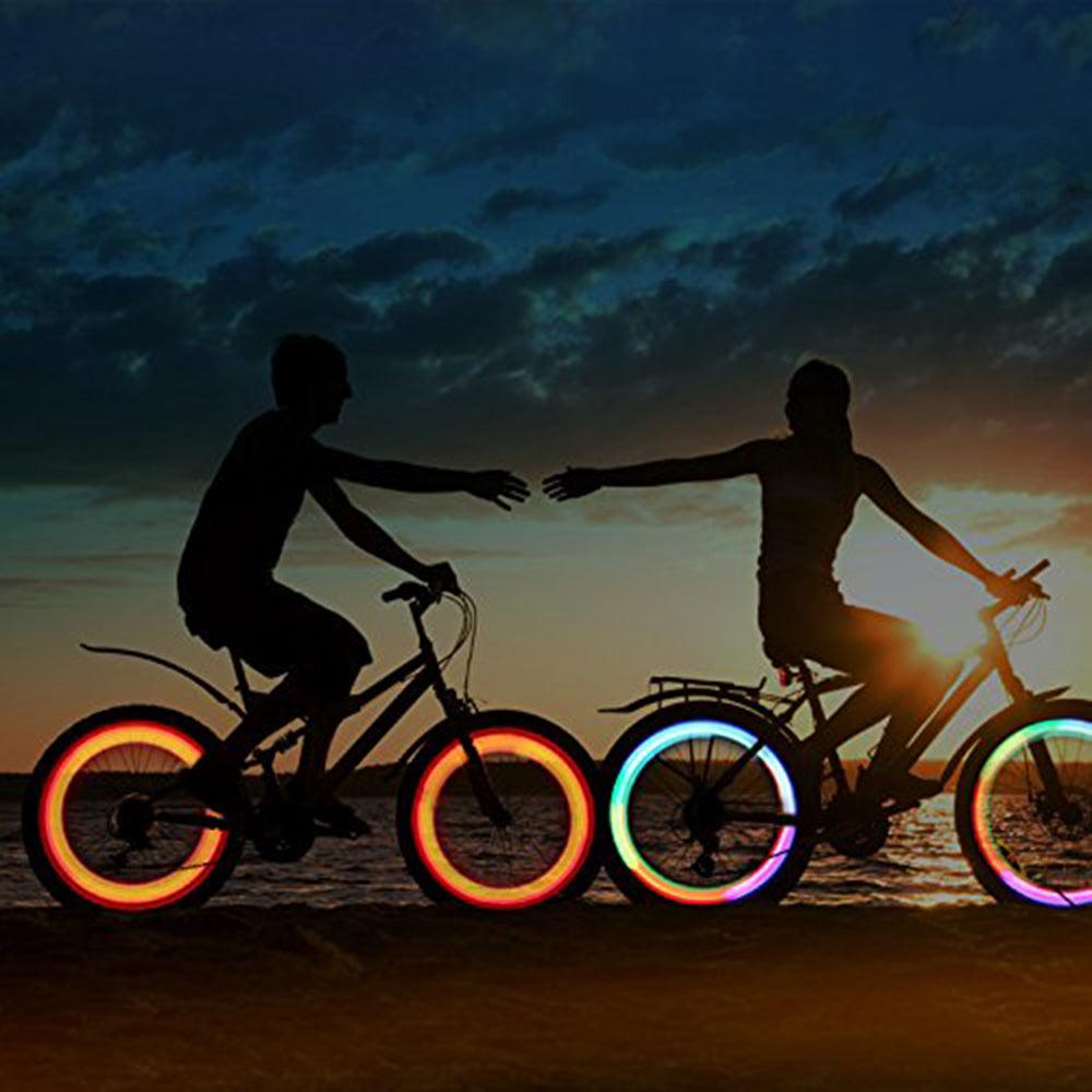 Waterproof Bicycle Spoke Light 3 Lighting Mode LED Bike Wheel Light Safety Warning Light 3 Modes LED Cycling Lights RGB Colorful Bicycle Spoke Lights For Safety Warning And Decoration