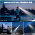 Rechargeable Ultra-bright High Lumen LED Headlamp Hands-Free USB Zoomable Headlight Waterproof  Super Bright Head Lights For Fishing Camping Hiking Riding JoggingTorch Flashlight
