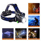 Rechargeable Ultra-bright High Lumen LED Headlamp Hands-Free USB Zoomable Headlight Waterproof  Super Bright Head Lights For Fishing Camping Hiking Riding JoggingTorch Flashlight