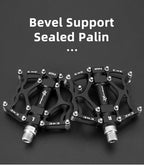 Road Bike Pedals Aluminum Alloy Anti-slip Bicycle Pedals Hollow-Carved Design Pedals Bicycle Accessories Mountain Bike Pedals Flat Bicycle Pedals Platform Cycling Sealed Bearing Aluminum Pedals For Mountain Bike