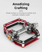 Road Bike Pedals Aluminum Alloy Anti-slip Bicycle Pedals Hollow-Carved Design Pedals Bicycle Accessories Mountain Bike Pedals Flat Bicycle Pedals Platform Cycling Sealed Bearing Aluminum Pedals For Mountain Bike