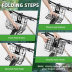 Folding Steel Mesh Bicycle Basket