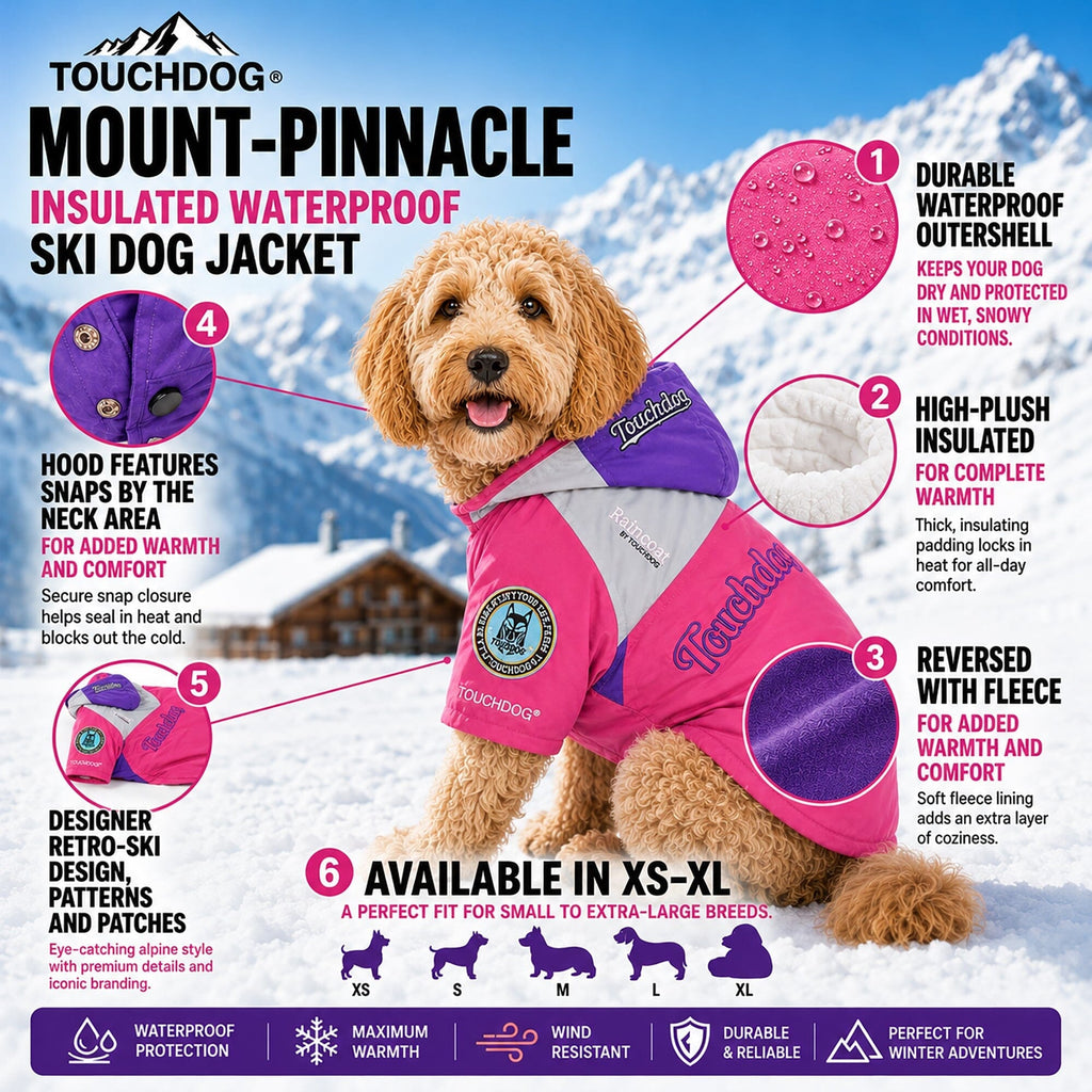 Touchdog ® 'Mount Pinnacle' Insulated Performance Retro Ski Dog Jacket