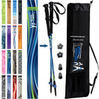 Official Casual Trek Hiking & Walking Poles - Hiking/Trekking Grip w-flip locks, detachable feet and travel bag - pair - For Heights up to 6’2”