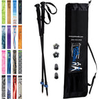 Official Casual Trek Hiking & Walking Poles - Hiking/Trekking Grip w-flip locks, detachable feet and travel bag - pair - For Heights up to 6’2”