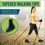 Four Pack of Nordic Style Tapered Rubber Replacement Tips for Walking and Hiking (Replacement Feet - Paws - Ferrules - Caps)   Fits All Hiking and Walking Poles