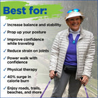 Motivator Super Duty Swift Connect Travel Poles for Big & Tall, Balance and Rehab - Heavy Duty Poles with XL Motivator Stability Grips - For Heights 4' to 7' and for Weights up to 300lbs